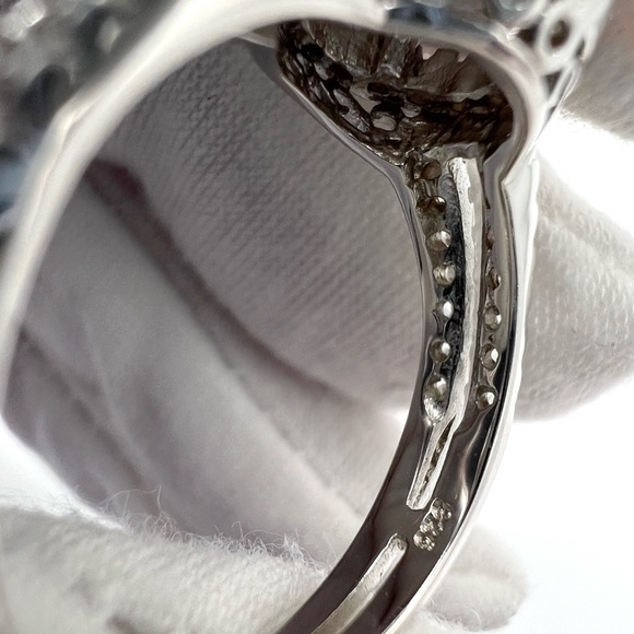 Sale $30 Firm! Sterling Silver White Opal Cz & Clear Cz Ring - Picture 7 of 17